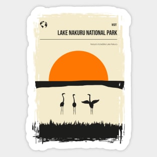 Lake Nakuru Africa Kenya Vintage Travel Poster Sticker